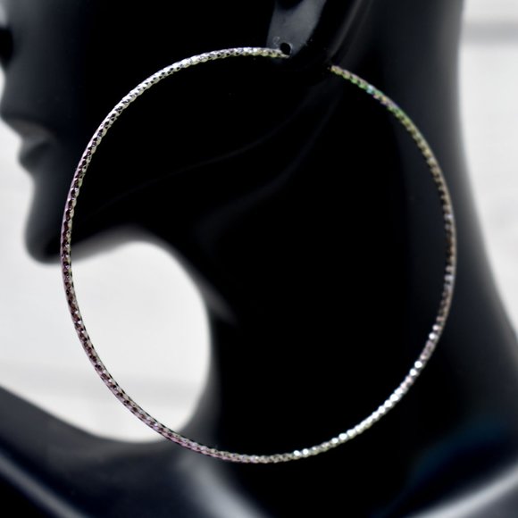 2.75" HOLOGRAM IRIDESCENT TEXTURED ENDLESS HOOP - Picture 6 of 10